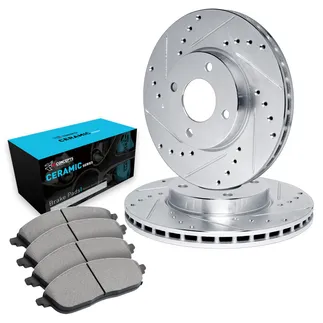 R1 Concepts WGWN1-31006 E- Line Series Brake Rotor - D/S - Silver W/ Ceramic Pads